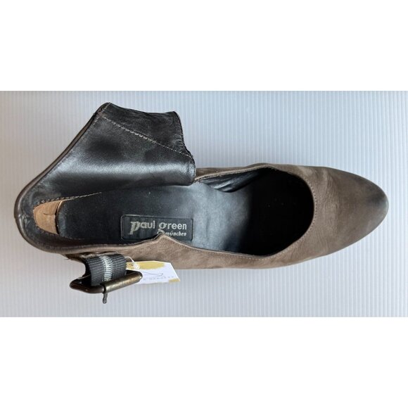 Paul Green Munchen Gray Leather Heels W/ Ankle Cuffs, Size 8 (US) 5.5 (UK) - Picture 11 of 11
